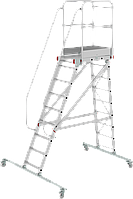 Индустриальная передвижная лестница-подмости 9 ступеней с платформой и ограждением NV5510 Новая высота 5510109