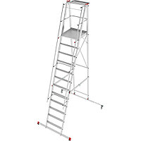 Индустриальная передвижная складная лестница-стремянка с платформой 12 ступеней NV5540 Новая высота 5540112