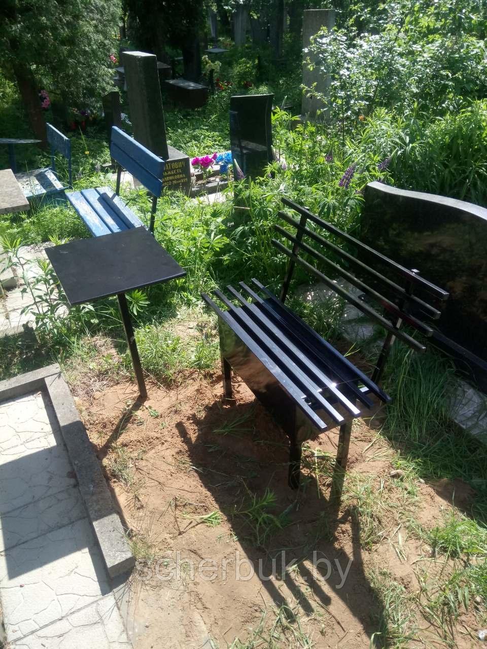 Лавка ритуальная с ящиком и спинкой