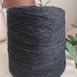 Пряжа Ecafil art Pajero 100% хлопок 190 м 100г цвет черный, шнурок с утолщениями