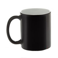 11 oz кружка керамическая ПОЛУГЛЯНЕЦ  для сублимации с изменением цвета черная (хамелеон)
