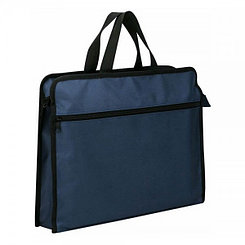 Папка-портфель Deli, А4, 2 отделения, текстиль, синяя