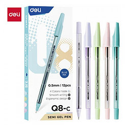 Ручка шариковая Deli EQ8-C, линия 0,35мм, синяя, ассорти