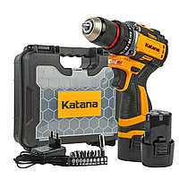 Дрель-шуруповерт аккумуляторный Katana CD2500 в кейсе(бесщет.,12В,2 акк,1,5 А/ч Li-ion, 2 ск,40 Нм)