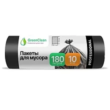 Мешки для мусора GREENCLEAN PROFESSIONAL 180 л, 85 х 110 см, 30 мкм, черные, 10 шт