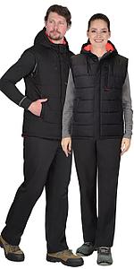 Жилет СИРИУС-ЗОДИАК утепленный с капюшоном чёрный