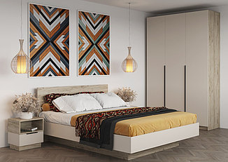 Спальня Бохо - Дуб Крафт серый / Кашемир