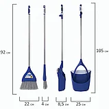 Совок складной для мусора LAIMA со щеткой-сметкой, металлическая ручка 66 см, фото 6