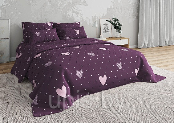 Комплект Постельного Белья "СЕРДЕЧКИ С ГОРОШКОМ" (бязь, хлопок 100%)