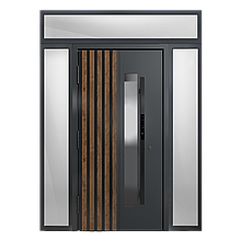 Входные теплые двери NORD 85 с фрамугами и умным замком HС-27Q2/EF