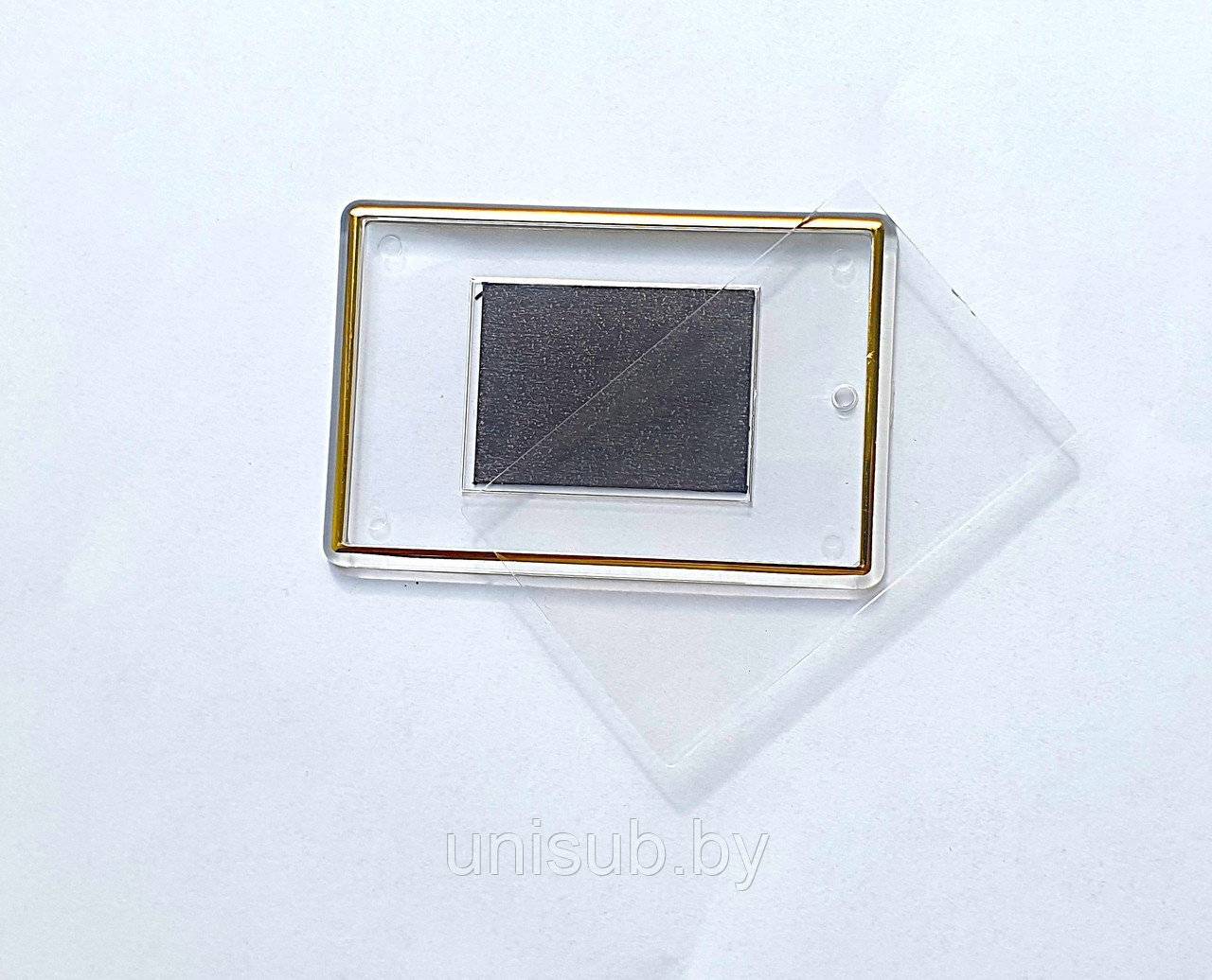 Магнит акриловый 52х77мм с позолотой