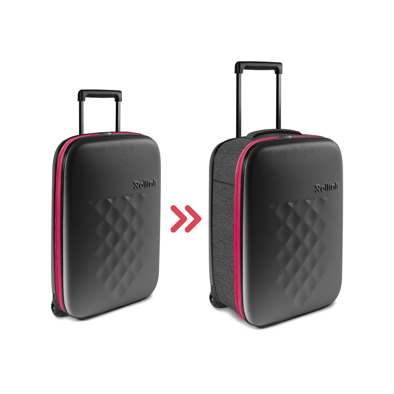 Чемодан складной Rollink Earth, черный/красный