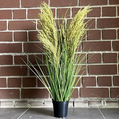 Трава искусственная Осока с сухоцветами 90 см, в кашпо