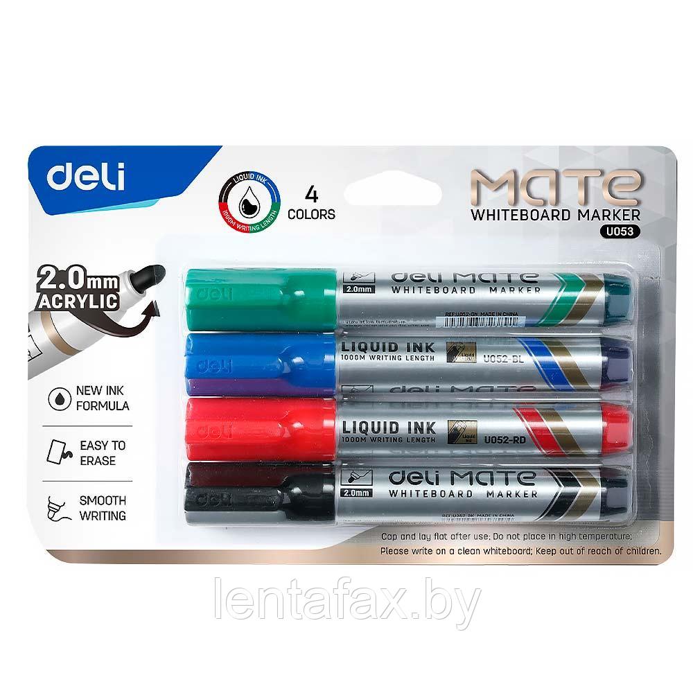 Набор маркеров для белых досок Deli EU053, 2мм, 4цв. Цена указана без учета НДС 20 %