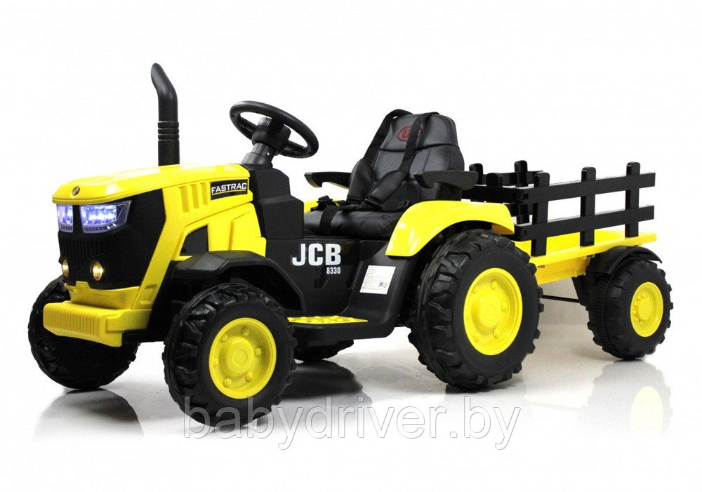 Детский электромобиль Baby Driver R222 (желтый) Трактор с прицепом