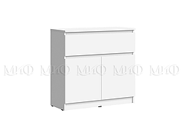 Комод Челси 800 (1 ящик, 2 двери) - Белый глянец холодный / Белый (МИФ)