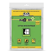 Сетка москитная с крепежом для оконных проемов, в пакете, белая, 1,5м*1,5м,арт.MSN015P, Китай (20)