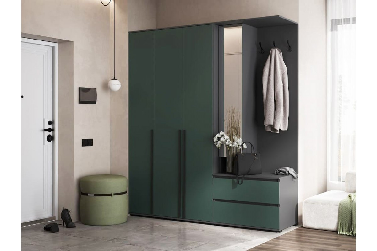Прихожая Норд-1 графит - изумруд