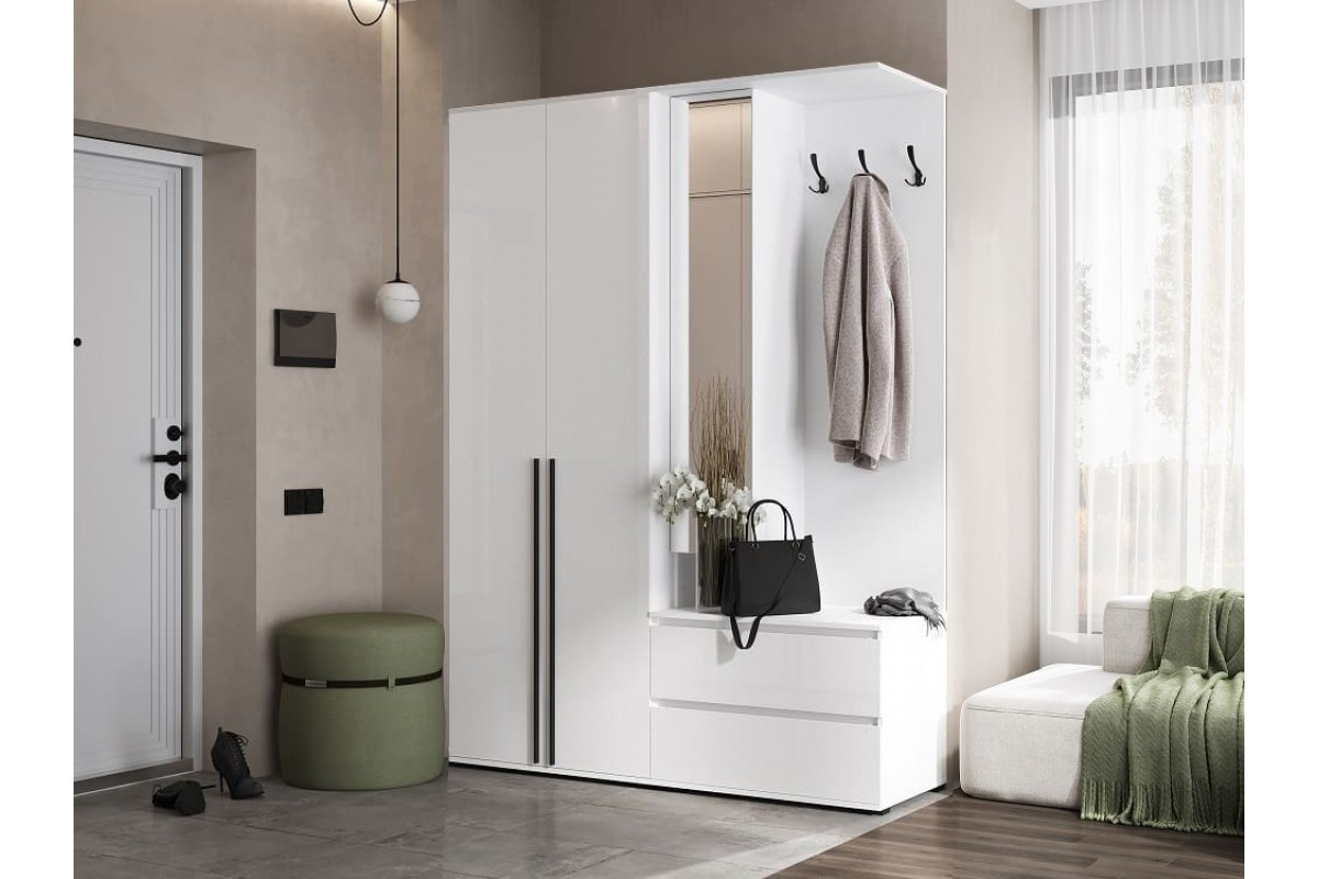 Прихожая Норд-5 белый - белый глянец