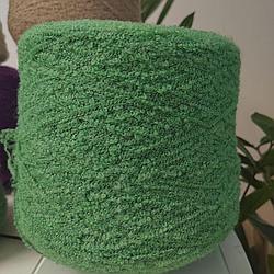 Пряжа букле Pool Trend art Baby B4 80%бейби альпака 20% полиамид 400м 100г цвет зеленый с черной основой