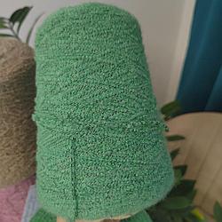 Пряжа букле Gargantu art Baby B4 90% бейби альпака 10% полиамид 400м/100г цвет зеленый с черной основой