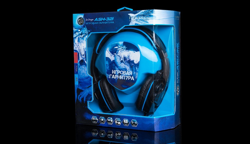Проводная игровая стереогарнитура с поворотным микрофоном MARVO Ice Dragon ASH-321 - фото 5 - id-p35534828
