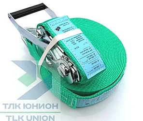 Стяжной ремень DoPlus, LC 2500/5000 daN, двойные крюки, 50мм, 12м, Dolezych DDSB122CBK, фото 2