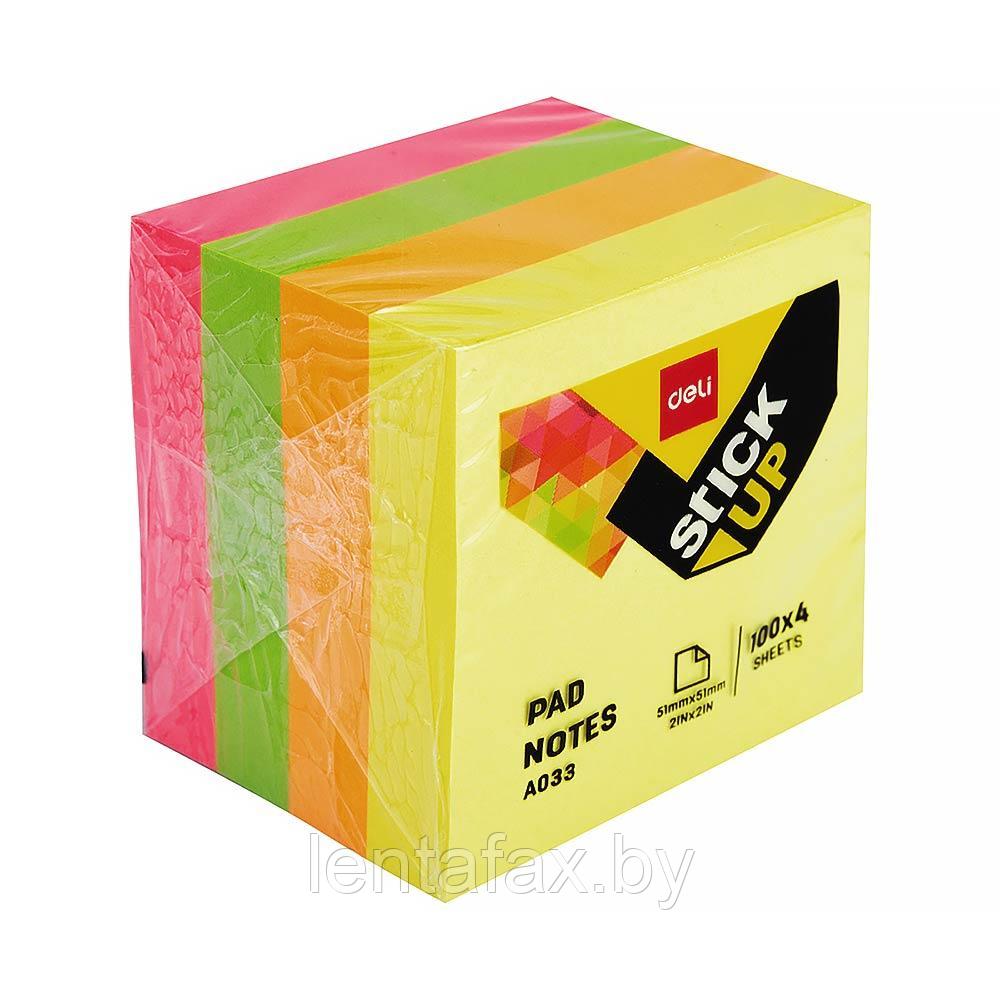 Самоклеящийся блок Deli, 51*51мм, 400л, ассорти. Цена указана без учета НДС 20%