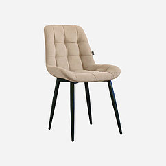 Стул Президент (2 шт.) - Велюр Ваниль/Черный (ДСВ Мебель)