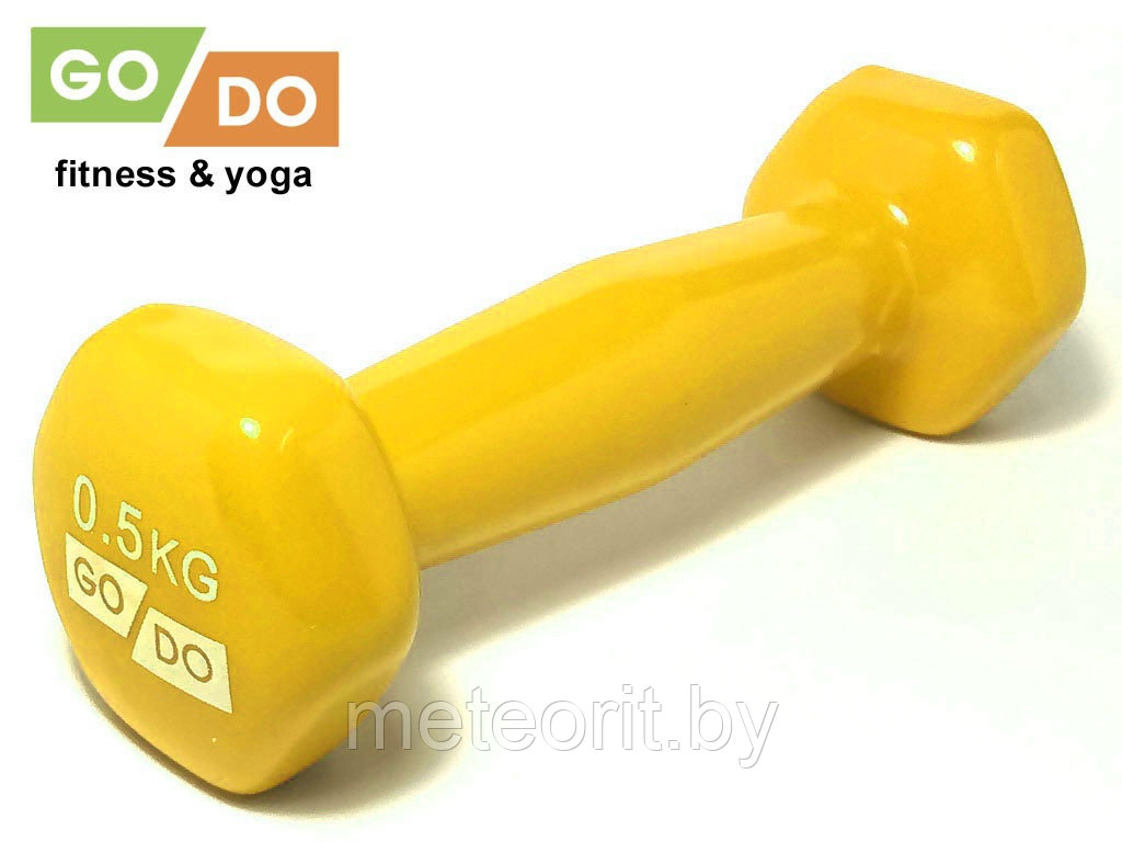 Гантель GO DO в виниловой оболочке. Вес 0.5 кг.