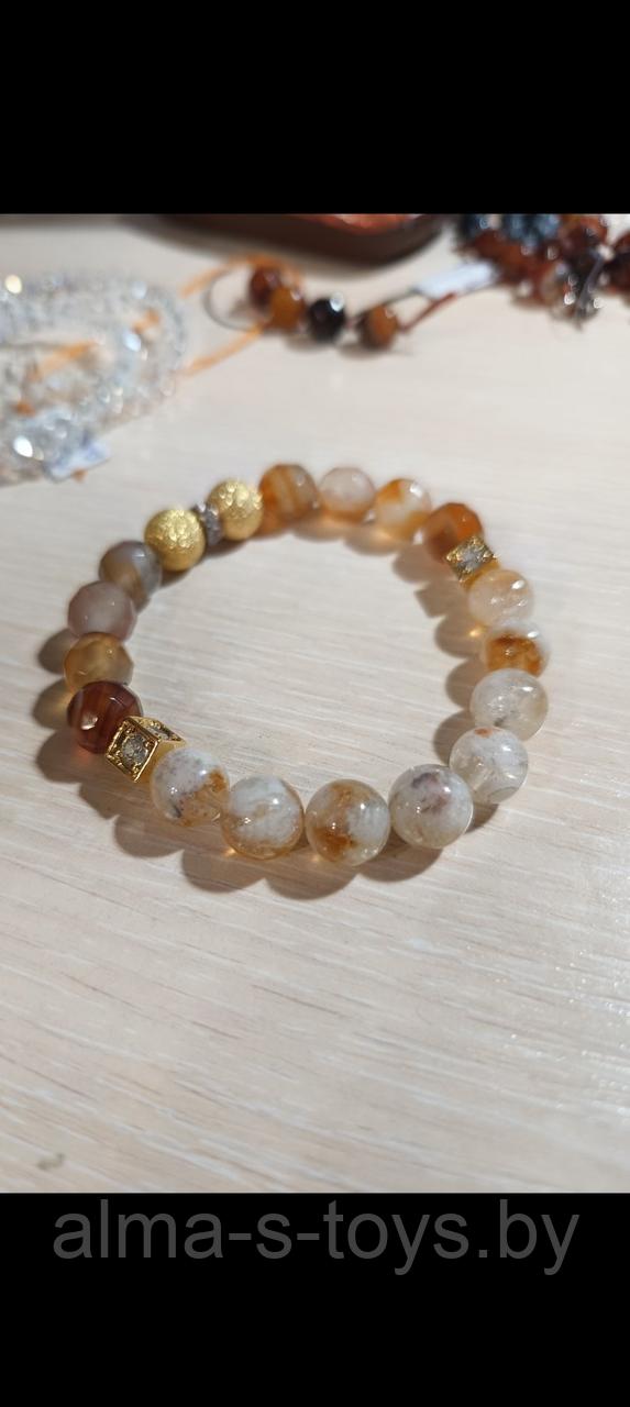 Браслет из натуральных камней (сердолик, цитрин)