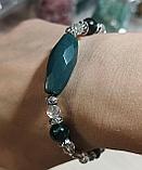Браслет из натуральных камней (агат, изумруд), фото 2