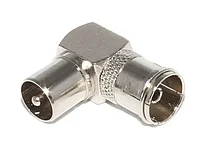 Переходник штекер ТВ - гнездо ТВ - угловой