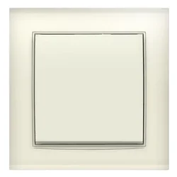 Выключатель 1 клав. (скрытый) слоновая кость Бриллиант, UNIVersal