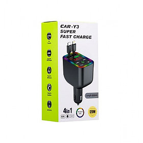 FM- модулятор+зарядка телефона Car-Y5 super fast charge 4в1