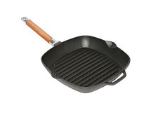 Сковорода-гриль чугунная со съемной деревянной ручкой, 26*26см 0626