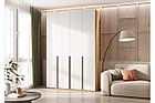 Шкаф распашной Марвэл 4-х дверный высота 240 с доп ящиками дуб крафт золотой - браш вайт, фото 5