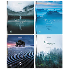 Тетрадь А5 48л. BRAUBERG гребень, клетка, обложка картон (микс в спайке), 404340