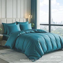 Комплект постельного белья Евро-стандарт Сатин Luxor диз. 17-4421 Темно-бирюзовый (N)