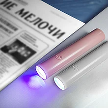 Лампа-фонарик для сушки ногтей S40 с линзой 3вт Белый /розовый