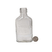 100 СТЕКЛЯННАЯ БУТЫЛКА ФЛЯЖКА МИНИ, БОМБА 100МЛ ПОД ВИНТОВОЙ КОЛПАЧОК 28ММ