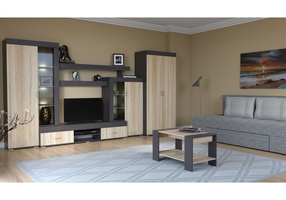 Гостиная Марк со шкафом (Дуб сонома /венге )