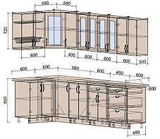 Угловая кухня Мила Крафт 1,2х2,8, фото 2