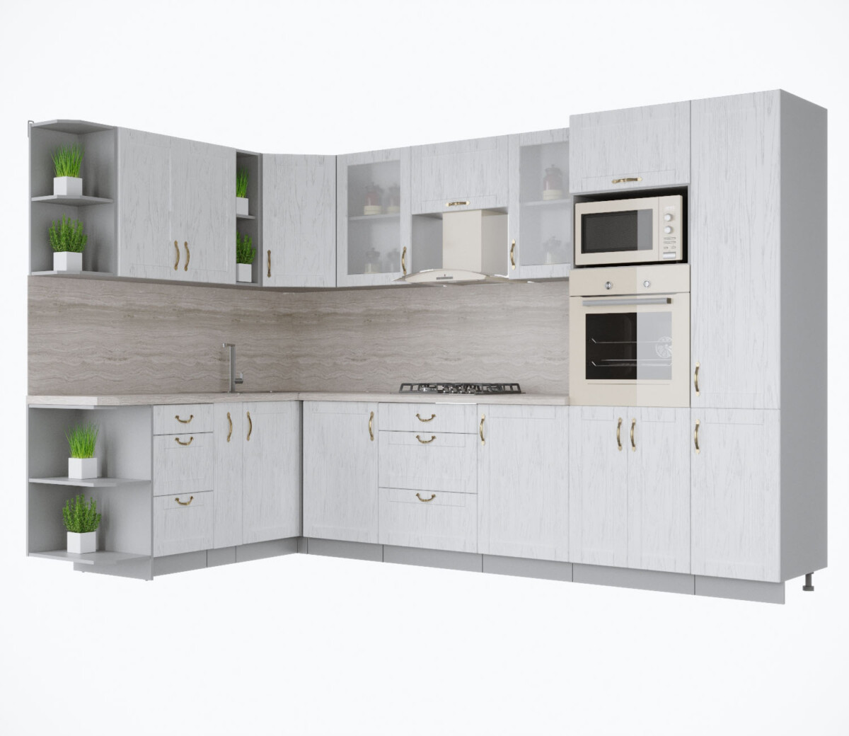 Угловая кухня Мила Крафт 1,88х3,2 ВТ