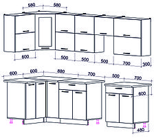 Кухня Мила Глосс 50-12х2,8, фото 2