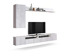 Стенка Прага 2 белый / белый глянец снег фасад ПВХ, фото 2