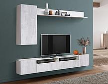 Стенка Прага 2 белый / белый глянец снег фасад ПВХ, фото 3