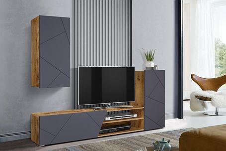 Стенка Прага 6 таксония / ПВХ софт графит, фото 2