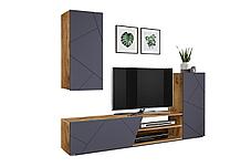 Стенка Прага 6 таксония / ПВХ софт графит, фото 2