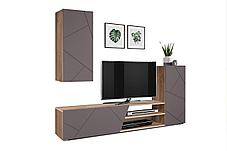 Стенка Прага 6 дуб каньон / ПВХ софт грей, фото 2